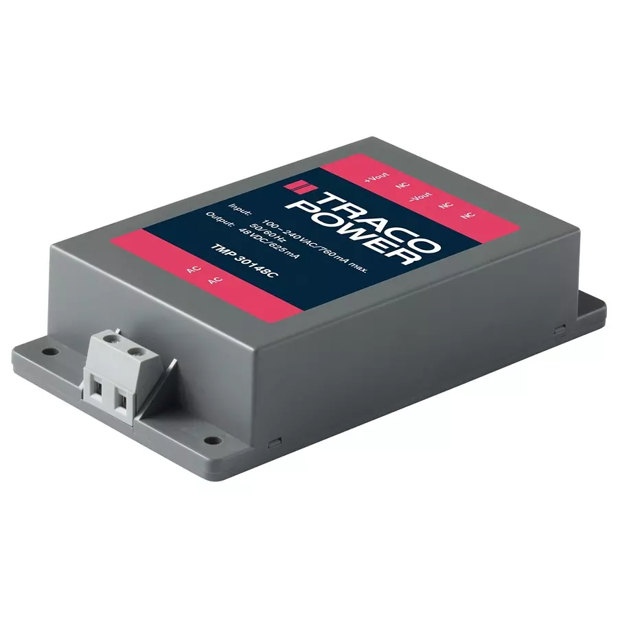 TRACO POWER CONVERTER, AC/DC, 24V, 1.3A/30W, MODULE, TMP 30124C