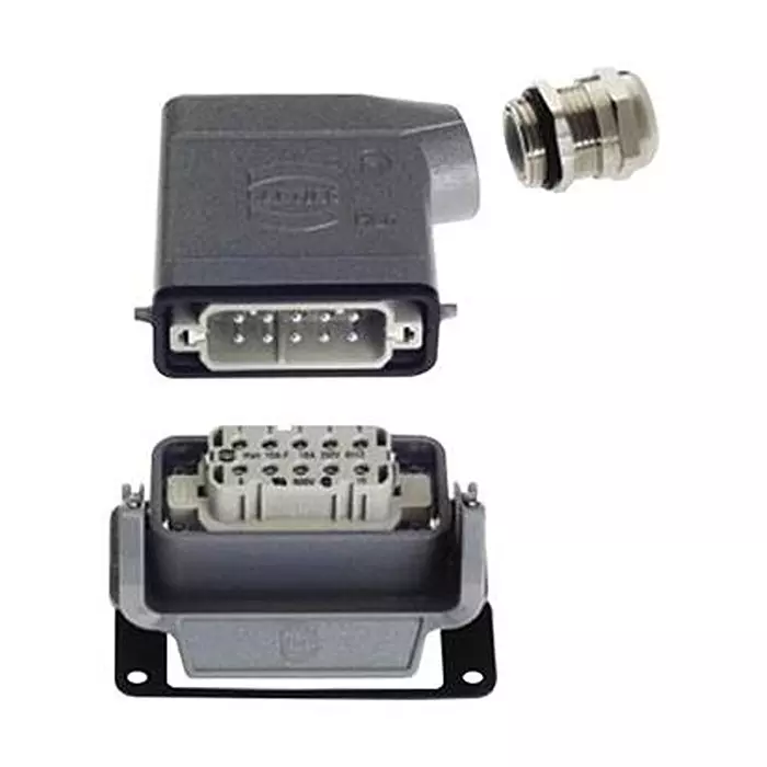 Harting Connector Kits CONNECTOR KIT, WIRE TO WIRE, 10POS+PE, 10200100000