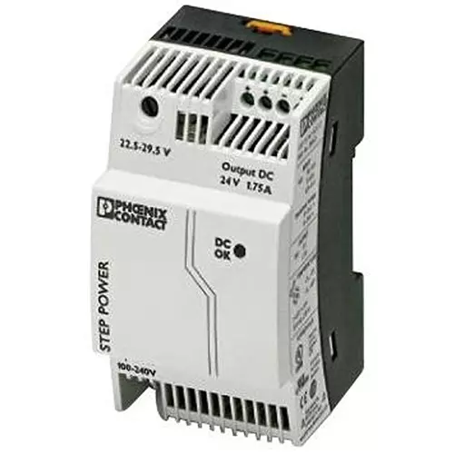Phoenix Contact AC / DC DIN Rail Mount Power Supplies PSU, DIN RAIL, 24V, 1.75A, 2868648