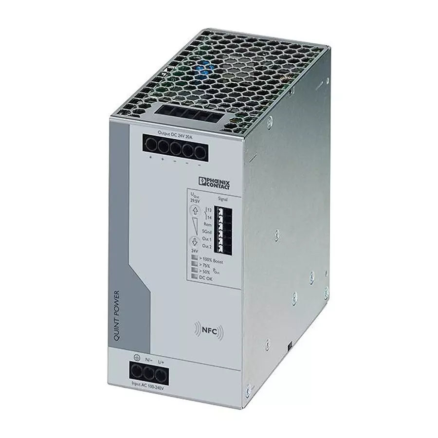 Phoenix Contact AC / DC DIN Rail Mount Power Supplies POWER SUPPLY, AC-DC, 24V, 20A, 2904602