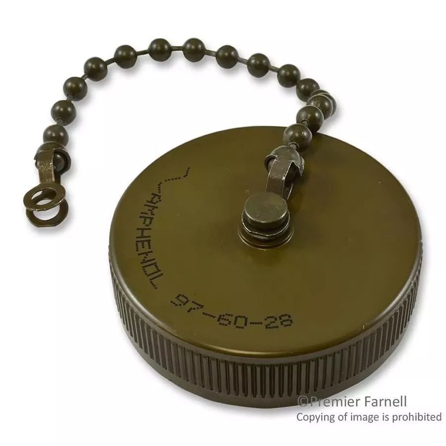 AMPHENOL INDUSTRIAL RECEPTACLE PROTECTION CAP, METAL, 9760-28.
