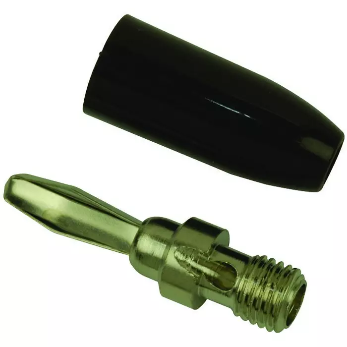 JOHNSON BANANA PLUG, 15A, SOLDERLESS, BROWN, 108-0308-001