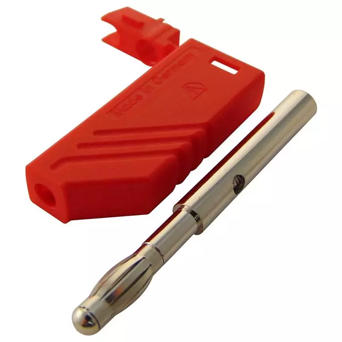 HIRSCHMANN TEST PLUG, 4MM, RED , LAS S G, 934100101