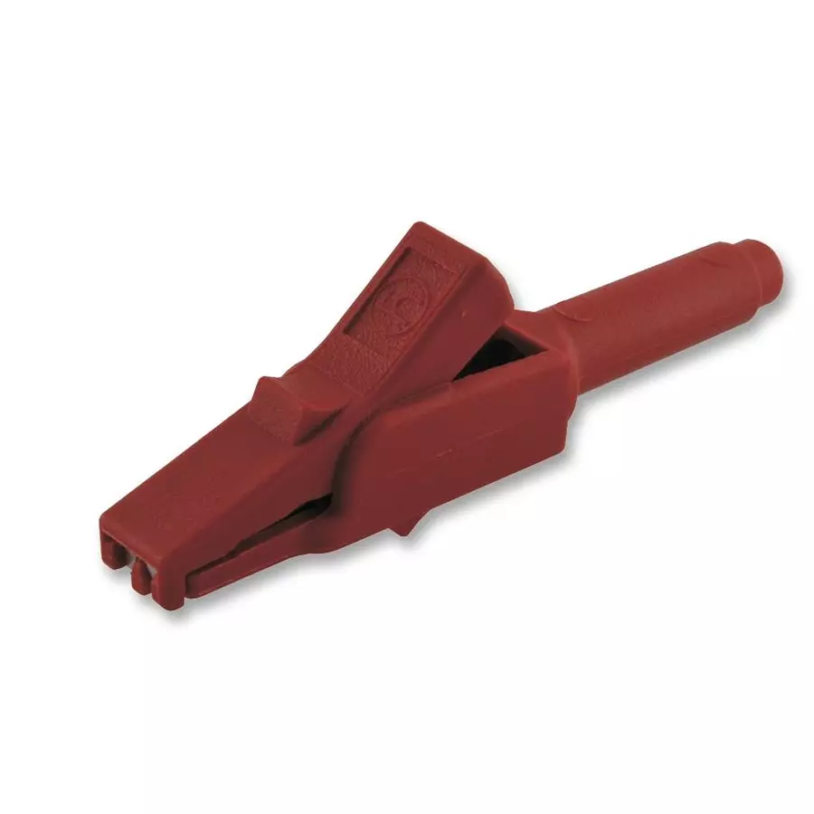 HIRSCHMANN ALLIGATOR CLIP, 6MM, RED, MLB, 973889101