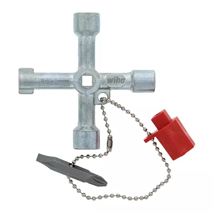 WIHA TOOLS ELECTRICAL CABINET KEY, W/5 SW KEY & BIT, 21103