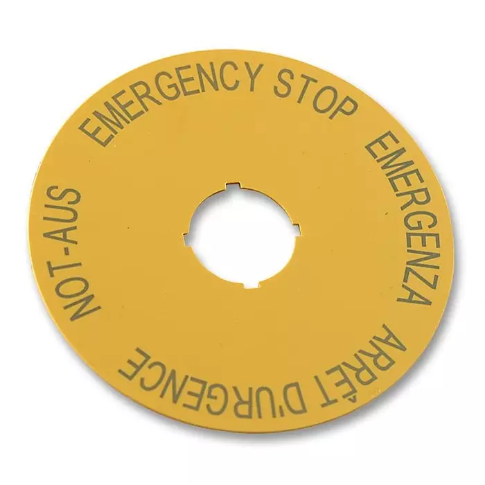 EATON MOELLER LABEL, EMERGENCY STOP, 4 LANGUAGE, M22-XAK1