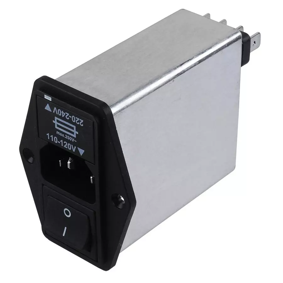 SCHAFFNER - TE CONNECTIVITY IEC POWER LINE FILTER, 10A, 250V, QC, 800494-SF