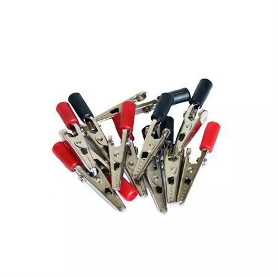 GRIP ON TOOLS 2" Insulated Alligator Clips Red & Black - 12 Pieces, 37126