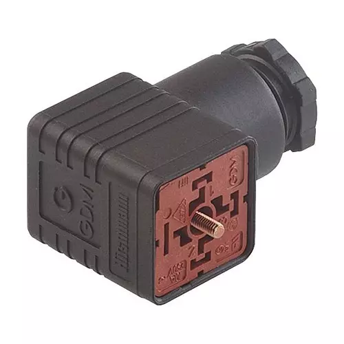 HIRSCHMANN RECTANGULAR CONN, RCPT, 3+PE, SCREW, GDM 3014 J BLACK