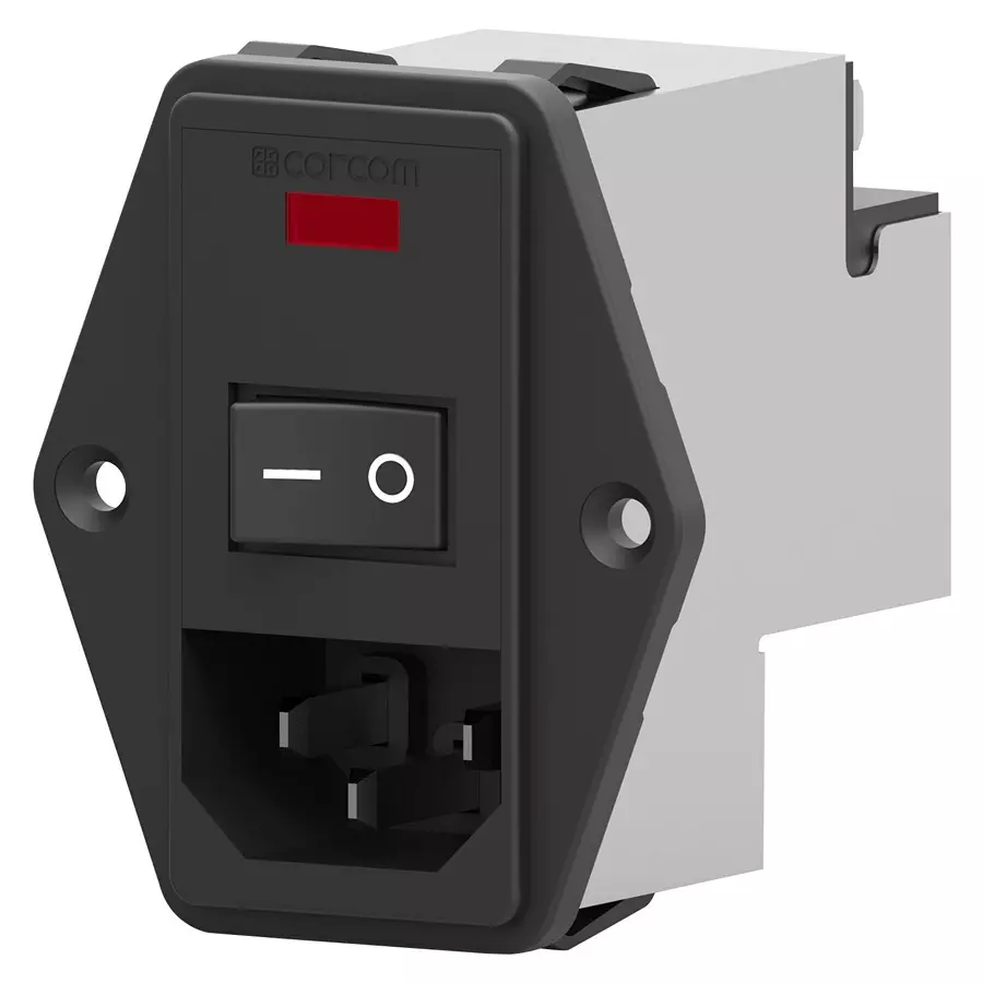 CORCOM - TE CONNECTIVITY IEC FILTER, STANDARD, 10A, 250VAC, QC, PE0S0DSXB