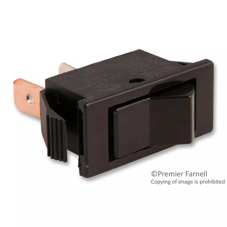 EATON SWITCH, ROCKER, SPST, 16A, 250V, BLACK, 160011E