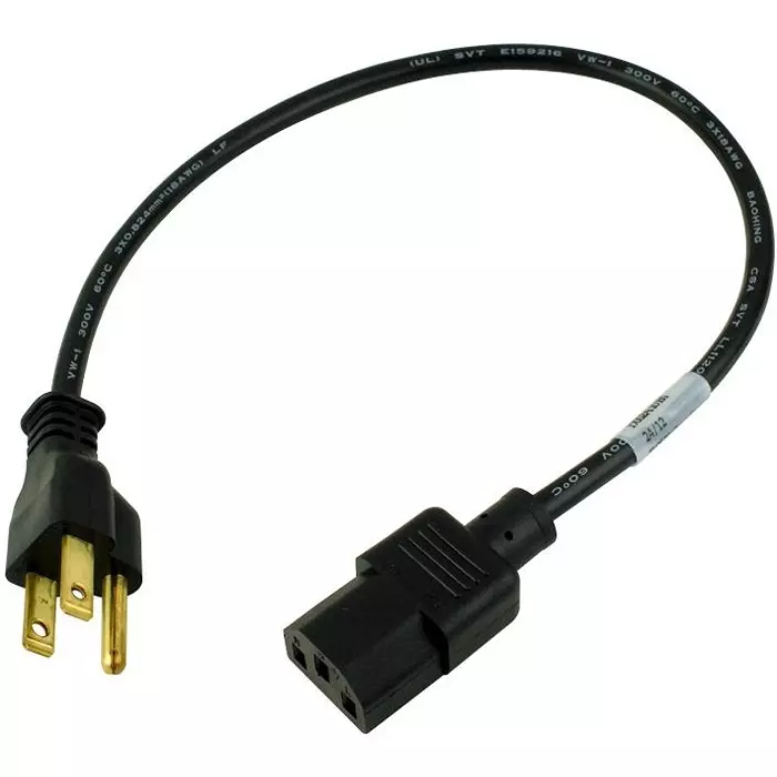 VOLEX POWER CORD, NEMA5-15P/IEC C13, 3FT, 10A, BLACK, 17000A 10 B1