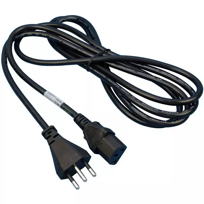 VOLEX POWER CORD, BRAZIL PLUG/IEC C13, 2.5M, 2153H