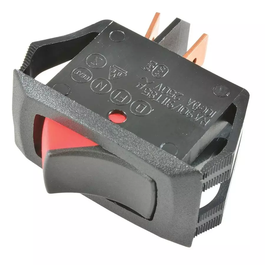 CARLING TECHNOLOGIES ROCKER SWITCH, SPST, 16A, 125VAC, BLACK, RA911-VB-B-9-V