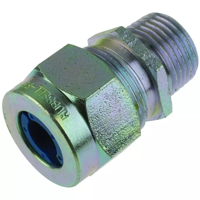 HUBBELL WIRING DEVICES CORD CONNECTOR, ZINC PLATED STEEL, BLUE, SHC1023ZP