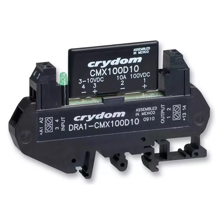 SENSATA/CRYDOM SSR, DIN RAIL MOUNT, 60VDC, 28VDC, 10A, DRA1-CMXE60D10