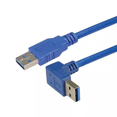 L-COM USB CABLE, 3.0 A PLUG-A PLUG, 0.5M, BLUE, CA3A-90DA-05M