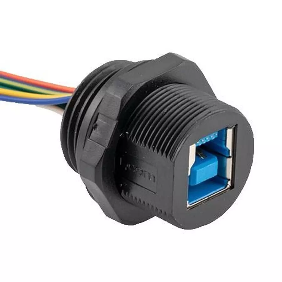 L-COM USB CABLE, 3.0 B RCPT-FREE END, 10", U3A00027-10I