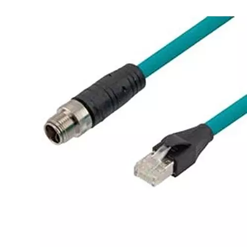 L-COM CABLE ASSY, M12 PLUG-RJ45 PLUG, 19.7", TRG610-T6T-05M