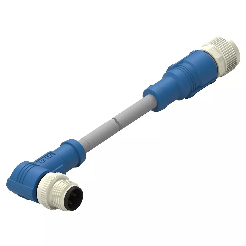 TE CONNECTIVITY Sensor Cord, 4P M12 Plug-M12 Rcpt, 16.4', T4162223004-005