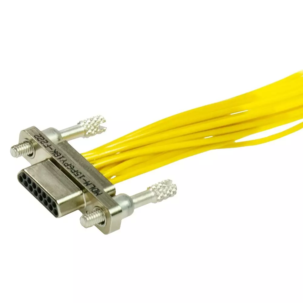 ITT CANNON CABLE ASSY, MICRO-D PLUG-FREE END, 18", MDLM-15P6PS18B-F222