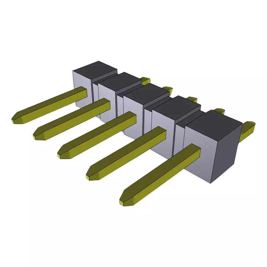 SAMTEC Connector, Header, 5Pos, 1Row, 2.54Mm, TSM-105-01-T-SH (Pack of 10 Pcs)