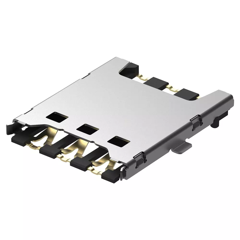 GCT Nano Sim Card Conn, Push-Pull, 6Pos, Smt, SIM8050-6-0-14-01-A (Pack of 1500 Pcs)