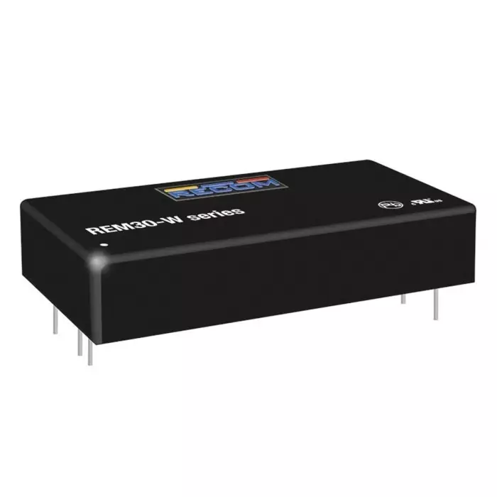 RECOM POWER DC-DC Converter 12 V DC 2.5A Output 9-36 V DC Input 30 W Through Hole, REM30-2412SW (Pack of 9 Pcs)
