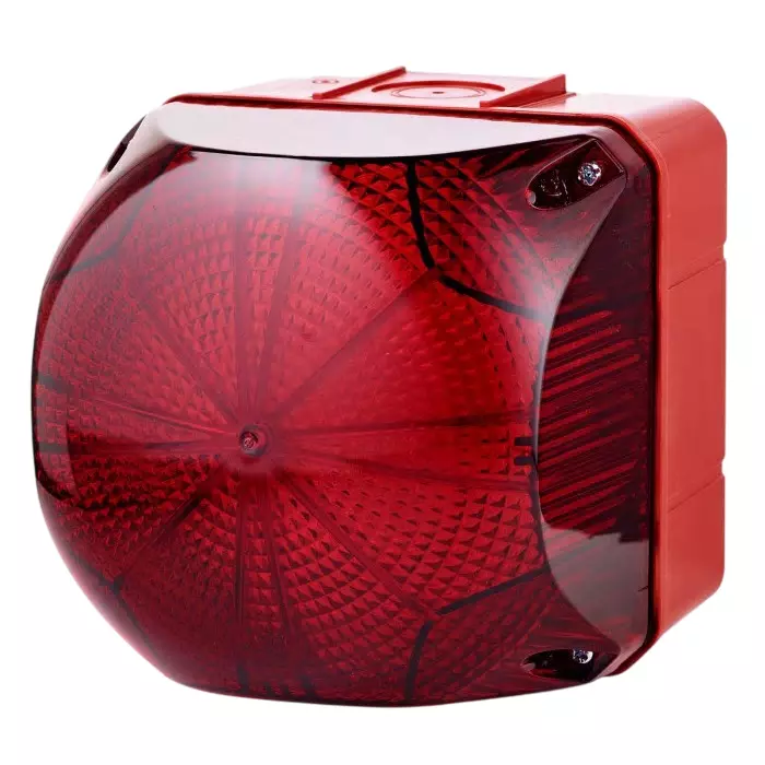 AUER Signal QDS Series Red Multiple Effect Beacon 24 V AC/DC Surface Mount LED Bulb IP66, 874162405
