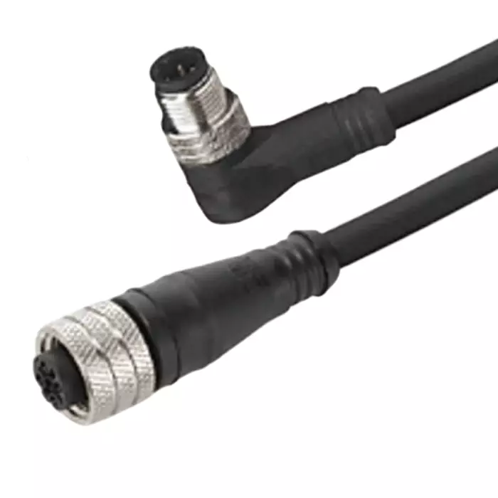 Brad from Molex 4 Way M12 to M12 Sensor Actuator Cable 1m, 1200070509