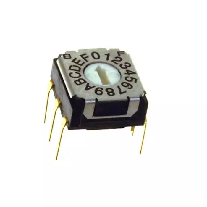 NIDEC COPAL ELECTRONICS GMBH SH-7000 Series Hexadecimal Rotary Switch 16 Position 100 mA Pin Terminal, SH-7050MC (Pack of 2 Pcs)