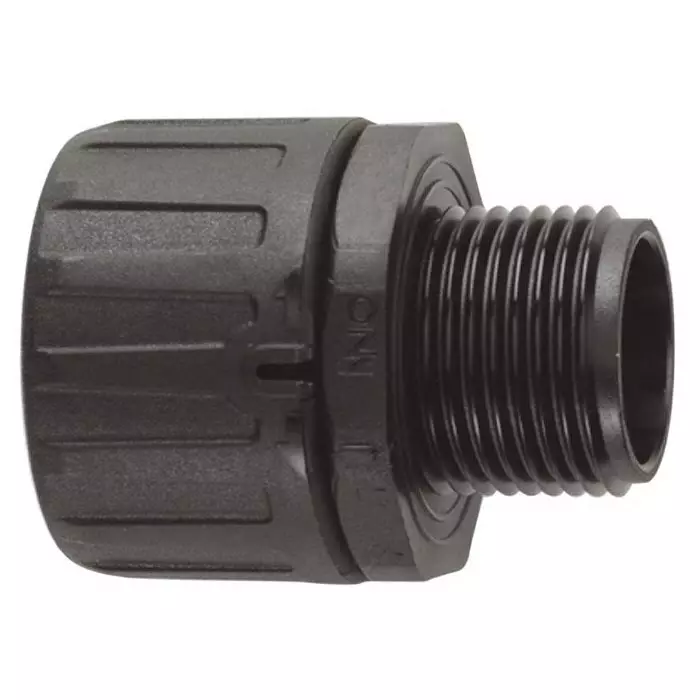 Flexicon Straight Conduit Fitting 34mm Nominal Size M40 Nylon 66 Black IP66 Rating, FPA34-M40B (Pack of 10 Pcs)