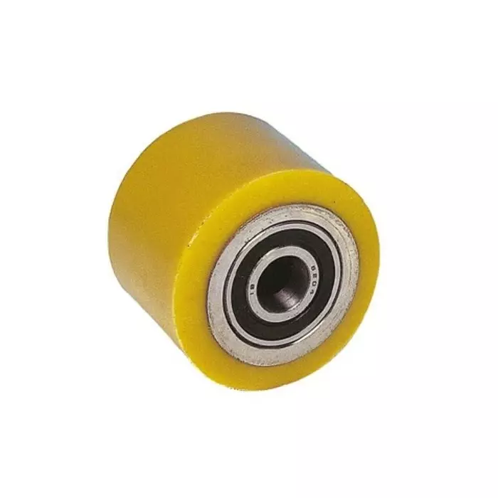 Guitel Hervieu Grey Yellow Polyurethane Abrasion Resistant Trolley Wheel 300 Kg, 23-040-075B20