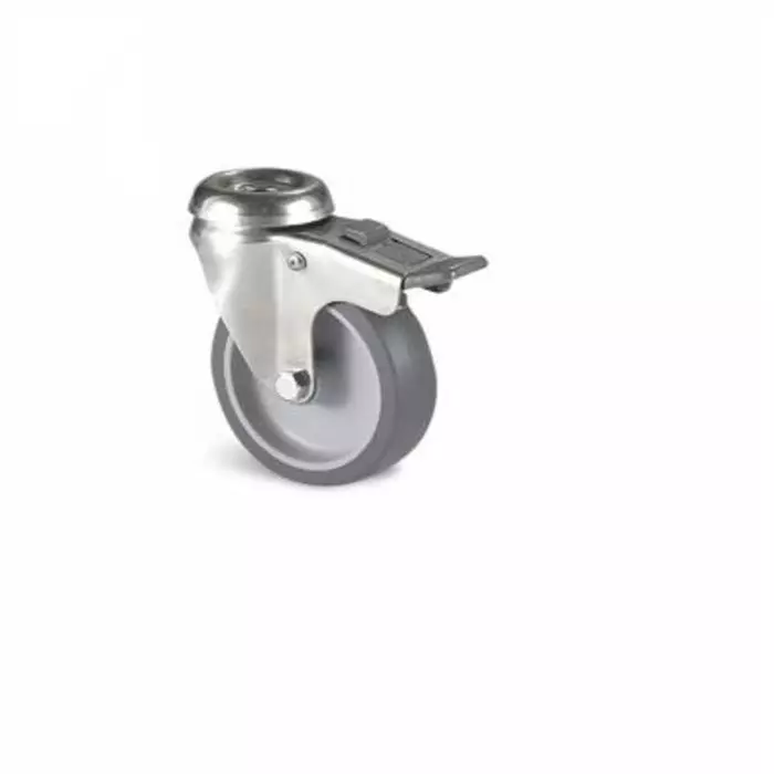 Guitel Hervieu Braked Swivel Castor Wheel 80 Kg Capacity 100 mm Wheel, JP3OD100-325L