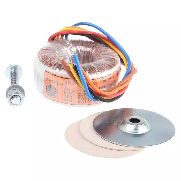 Nuvotem Talema Toroidal Transformer 230V AC 2 x 6V AC 15VA 2 Output, 0015P1-2-006