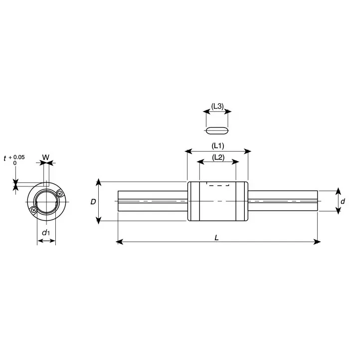IKO Ball Spline Assembly 5 mm Shaft Diameter & 100 mm Shaft Length, LSAG5C1R100