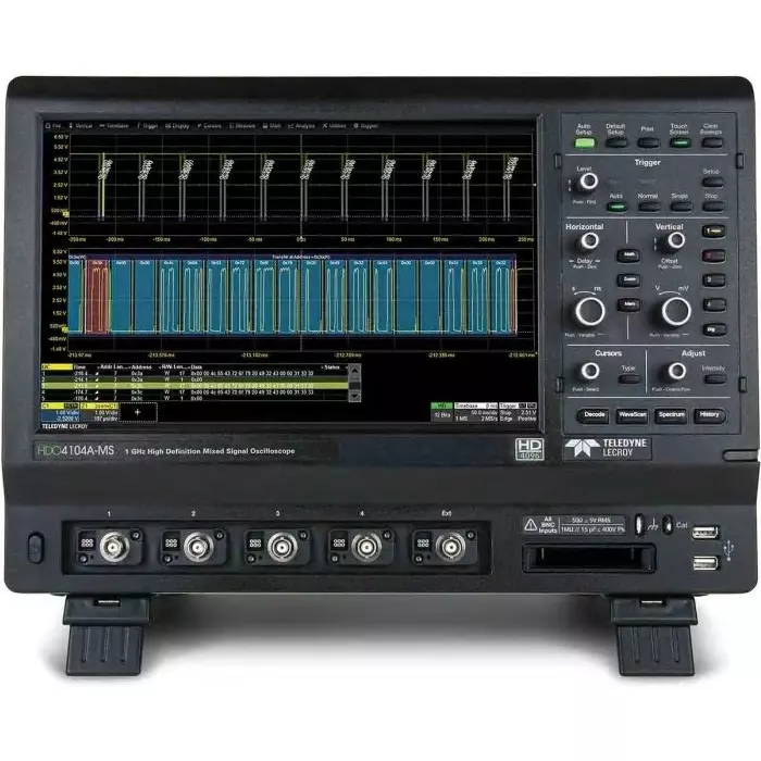 Teledyne LeCroy Bench Oscilloscope 1 GHz 4 Analogue Channels 16 Digital Channels - RS, HDO4104A-MS