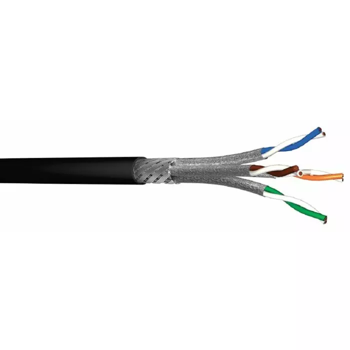 S2Ceb-Groupe Cae Ethernet Cable 100 m Cat7 Black Aluminium/Polyester Foil Unterminated Polyurethane Sheath, AUDIOLAN7