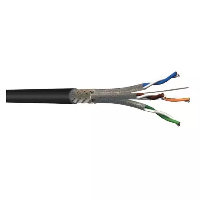 S2Ceb-Groupe Cae Ethernet Cable 100 m Cat6a Black S/FTP Unterminated PUR Sheath, AUDIOLAN6A