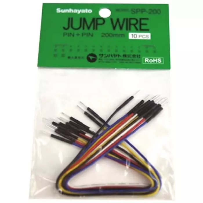 Sunhayato Insulated Tinned Copper Breadboard Jumper Wire in Black, Blue, Red, White & Yellow, SPP-200 (Pack of 10 Pcs)