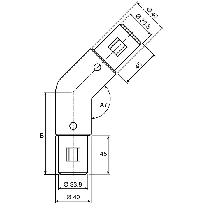 Rose+Krieger 45° Connector Connecting Component Strut Profile 40 mm, 11404521025