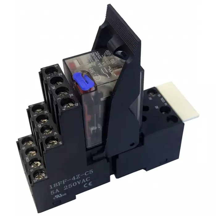 Hongfa Europe GMBH 4RM Series Interface Relay DIN Rail Mount 12V dc Coil 4PDT 4-Pole 5A Load, 4RM-12-5