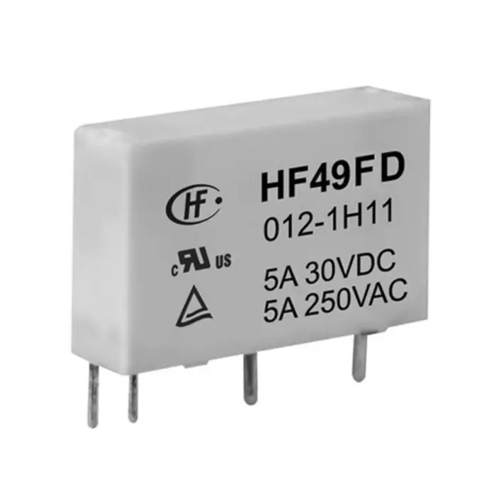 Hongfa Europe GMBH PCB Mount Power Relay 5V DC Coil 5A Switching Current SPST, HF49FD/005-1H11TF (Pack of 2 Pcs)