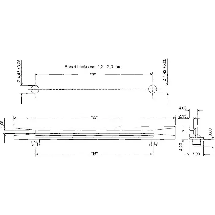 ESSENTRA COMPONENTS PCB Card Guide Horizontal Mount 88.9mm Long 1.6mm Thick Max., RSSHG-351-165