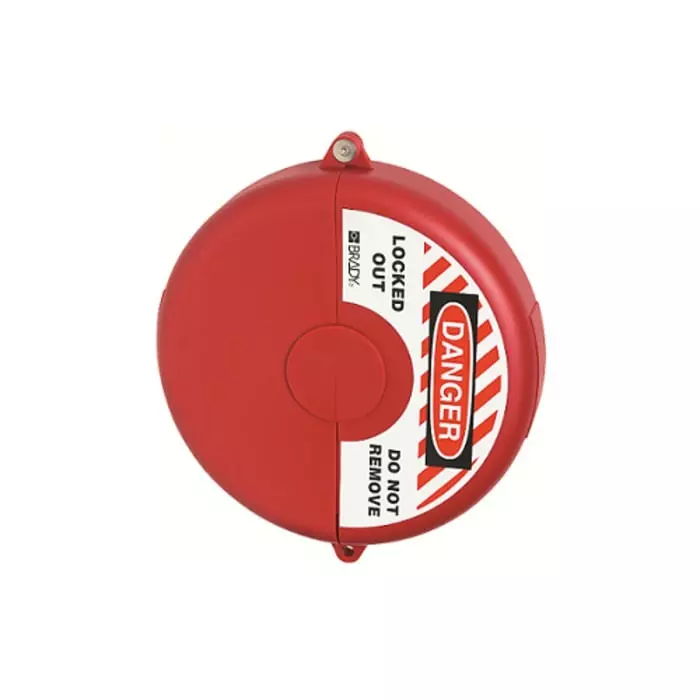ABUS Red Polypropylene Gate Valve Lockout 9mm Shackle 254mm Attachment, 57717