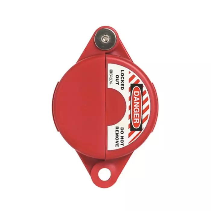 ABUS Red Polypropylene Gate Valve Lockout 9mm Shackle 64mm Attachment, 57714