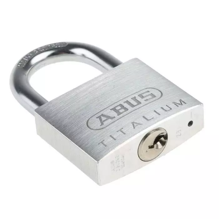 ABUS 64TI Key Weatherproof Titanium Weatherproof Padlock 8 mm Shackle 50 mm Body, 64TI/50