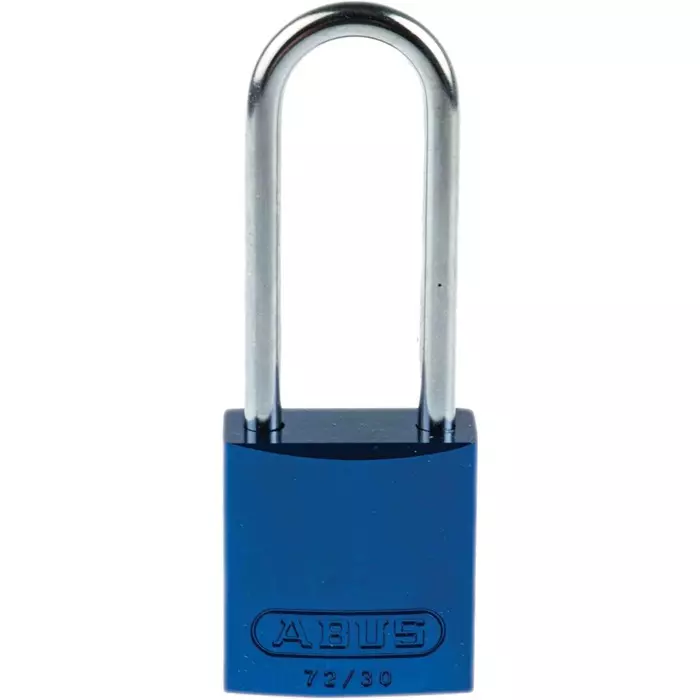 ABUS 72/30 Key Weatherproof Aluminium Steel Safety Padlock 4.4 mm Shackle 32.2 mm Body, 72/30HB50 Blue