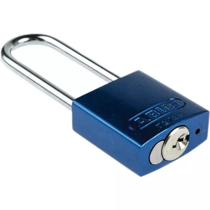 ABUS 72/30 Key Weatherproof Aluminium Steel Safety Padlock 4.4 mm Shackle 32.2 mm Body, 72/30HB50 Blue