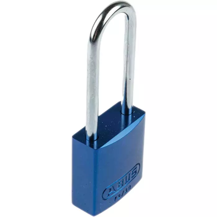 ABUS 72/30 Key Weatherproof Aluminium Steel Safety Padlock 4.4 mm Shackle 32.2 mm Body, 72/30HB50 Blue